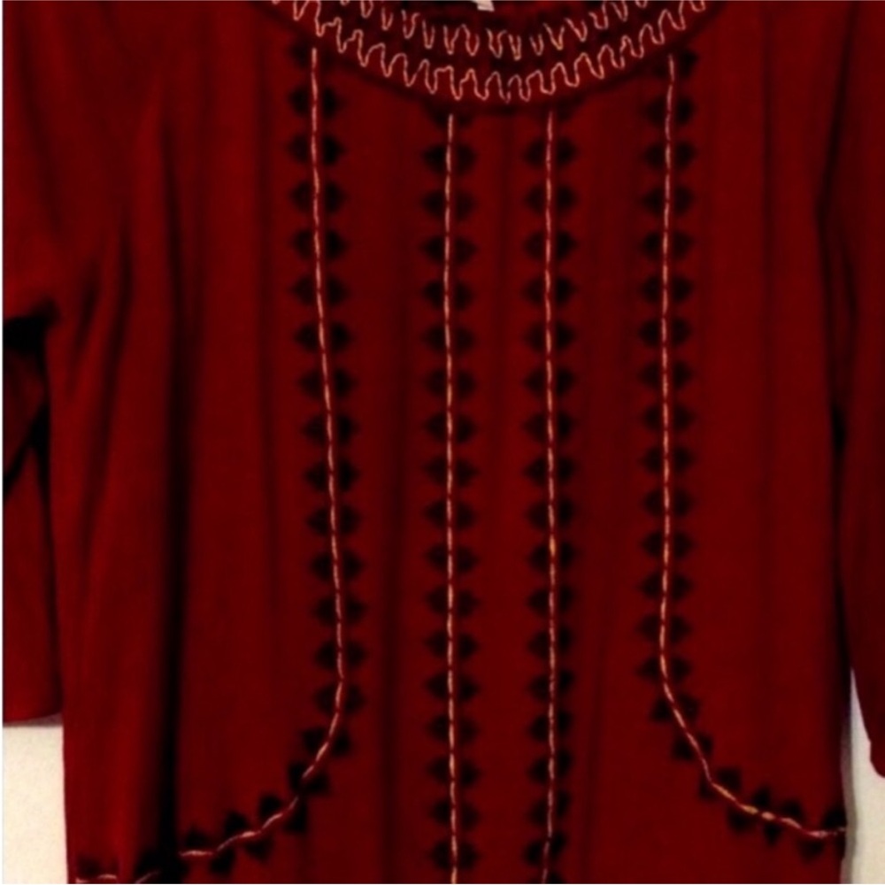 ALTAR’D STATE Decorative BOHEMIAN Burgundy TUNIC Top Size MEDIUM - Picture 3 of 13